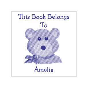 Söt teddybjörn Den här boken tillhör Självfärgande Stämpel