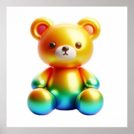 Söt Teddybjörn Estetisk Väggkonstaffisch för Mysig Poster