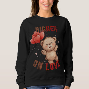 Söt teddybjörn flytande hjärtan t shirt