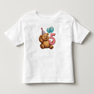 Söt Teddybjörn Födelsedagsfirande T Shirt