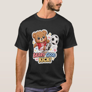 Söt Teddybjörn Fotbollsspelare T-Shirt Design