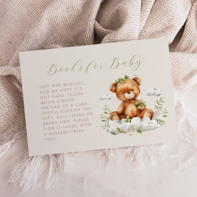 Söt Teddybjörn Grönska Böcker för Bebis Tilläggskort (Skapare uppladdad)