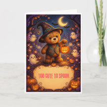 söt teddybjörn Halloween-kort