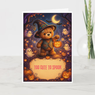 söt teddybjörn Halloween-kort Kort