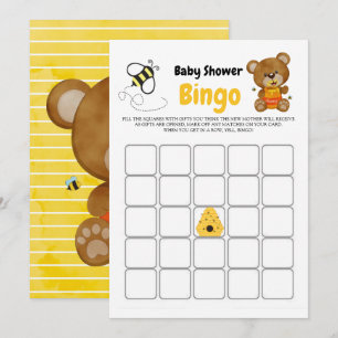 Söt Teddybjörn Honey Humla Baby Shower Bingo