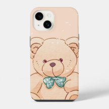 Söt Teddybjörn iPhone-fodral - Pastell Kawaii Tele