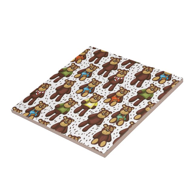 Söt teddybjörn kakelplatta (Sidan)