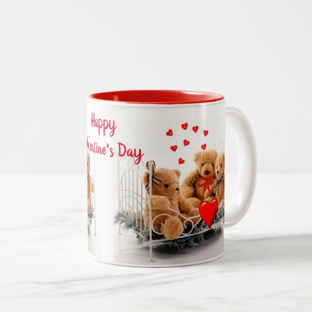 Söt Teddybjörn Kärlek/Alla hjärtans dag Mugg (Framsida höger)