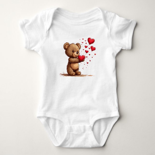 🧸❤️ Söt Teddybjörn Kärlek Babypresent ✨ T Shirt (Framsida)