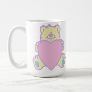 Söt teddybjörn kärlek hjärta kaffemugg