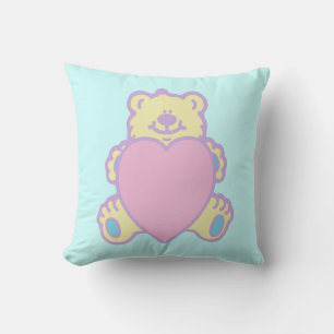 Söt teddybjörn kärlek hjärta kudde
