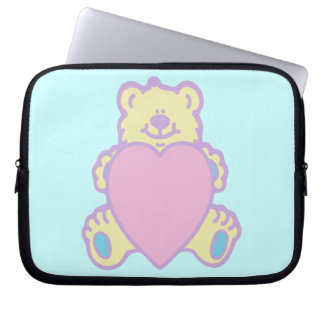 Söt teddybjörn kärlek hjärta laptop sleeve
