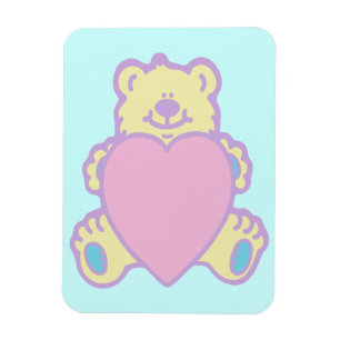 Söt Teddybjörn Kärlek Hjärtan Magnet