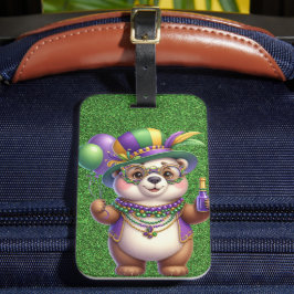 SÖT TEDDYBJÖRN KLÄDD FÖR MARDI GRAS BAGAGEBRICKA