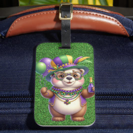 SÖT TEDDYBJÖRN KLÄDD FÖR MARDI GRAS BAGAGEBRICKA