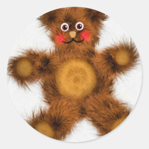 Söt teddybjörn leksak barn baby shower runt klistermärke