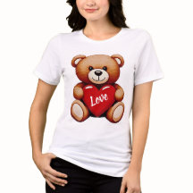 Söt Teddybjörn "Love" Tri-Blend T-shirt