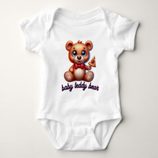 Söt teddybjörn med pizza t shirt
