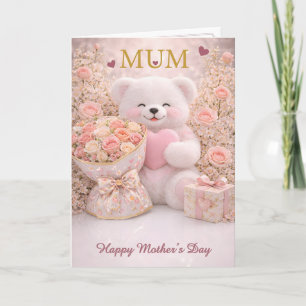 Söt Teddybjörn Mors Dag-kort Kort