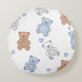 Söt Teddybjörn Nurseries Rund Kudde