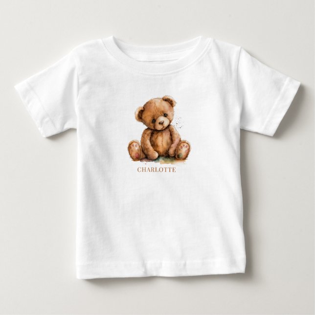 Söt Teddybjörn Personlig T Shirt (Framsida)