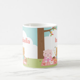 Söt Teddybjörn Picknickfest Utomhus För Barn Kaffemugg