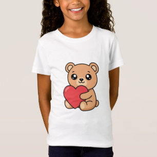 Söt Teddybjörn Porträtt T-Shirt Estetisk Overs