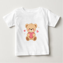 Söt teddybjörn som håller hjärta – Valentinskärlek