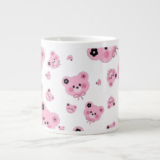 Söt Teddybjörn Specialmugg – Rosa & Svart  Jumbo Mugg