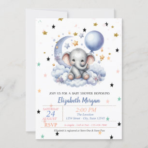 Söt teddybjörn stjärnor prinsessa baby shower inbjudningar