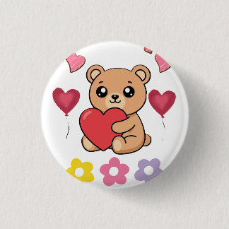 Söt Teddybjörn Valentine Knapp