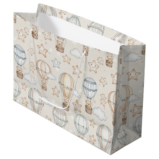 Söt teddybjörn Varm luftballong Neutralt mönster 7 (Framsidan Vinklad)