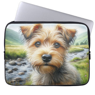 Söt terrier i akvarell laptop fodral