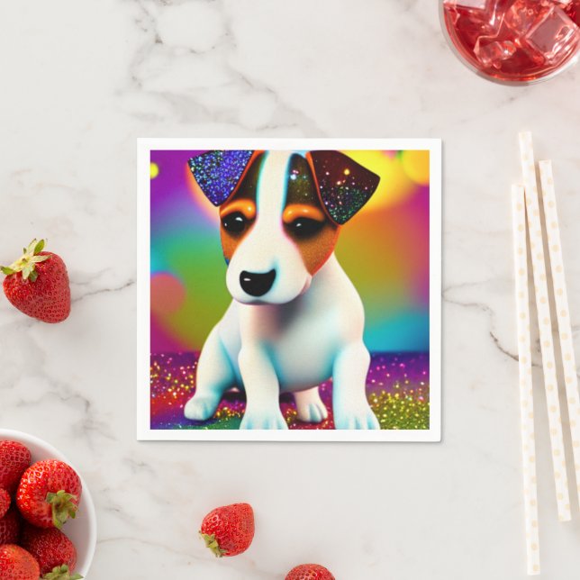Söt Terrier Valp Glans Närbild   Pappersservett (Insitu)
