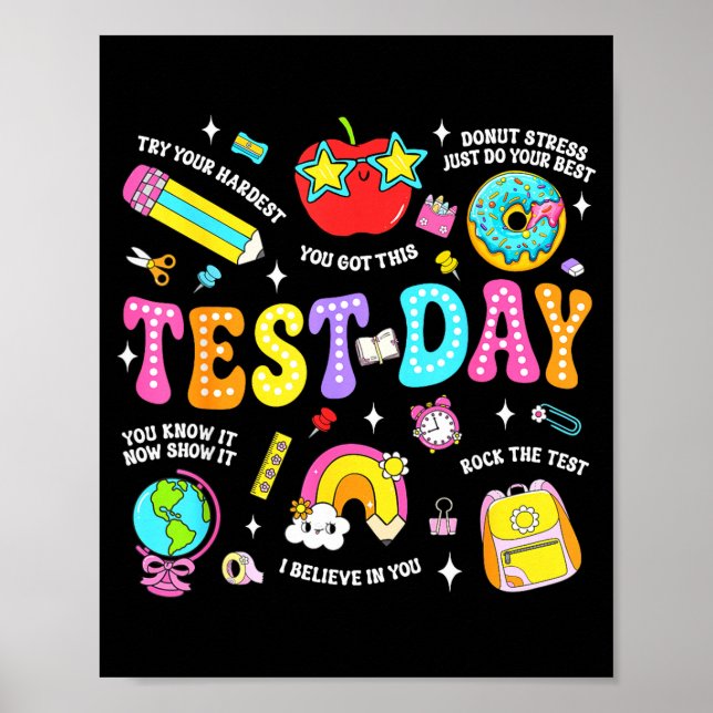 Söt testdag lärare elev skola gäng poster (Framsidan)