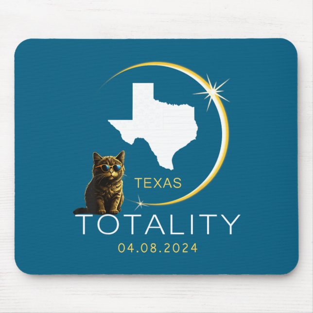 Söt Texas Total Solförmörkelse Katt Musmatta (Framsidan)