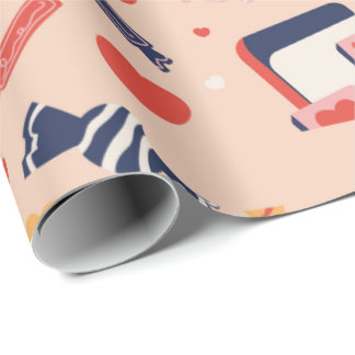 Söt text Kärlek-figursättning Papper Presentpapper