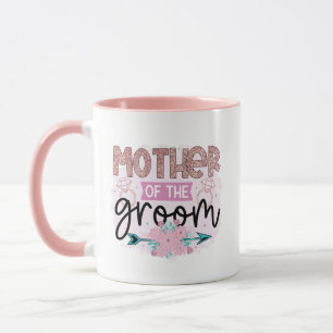 söt textkonst för Mormor/Mor till brudgummen Mugg
