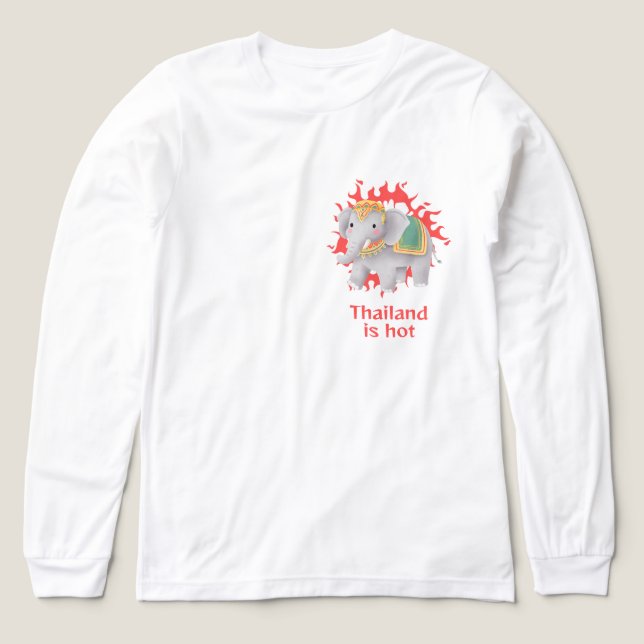 Söt thailändsk elefant och hettan t shirt (Design framsida)