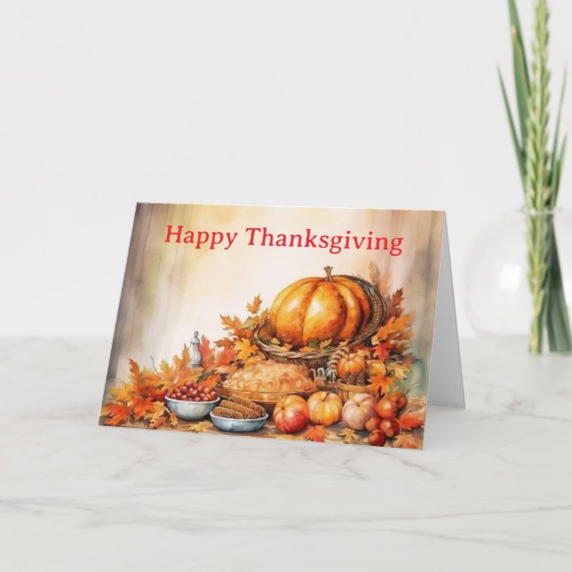 Söt Thanksgiving-bakgrund Helgkort (Framsida)