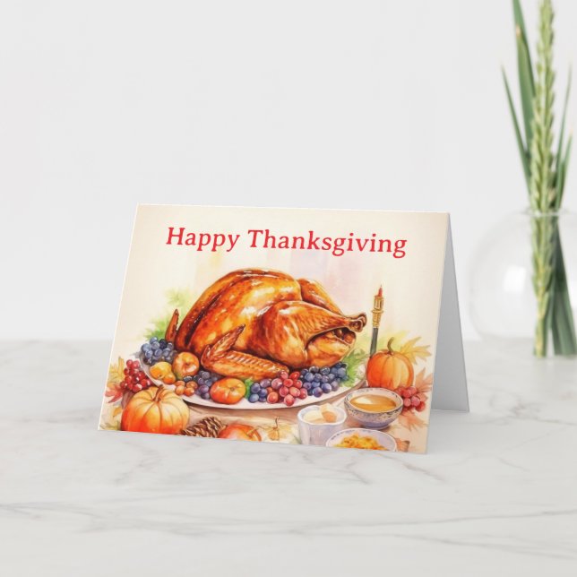 Söt Thanksgiving-bakgrund Helgkort (Framsida)
