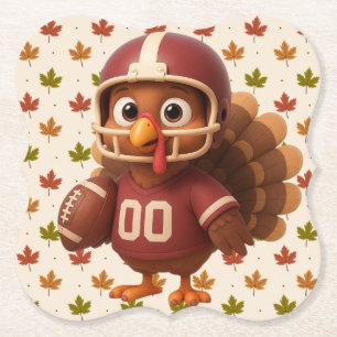 Söt Thanksgiving-dags fotbollskalkon Underlägg Papper