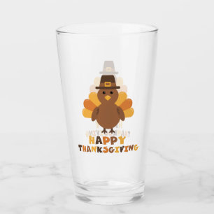 Söt Thanksgiving Kalkon Gul Orange Brun Glaskopp