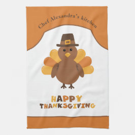 Söt Thanksgiving-kalkon Helgdag Matlagning Present Kökshandduk