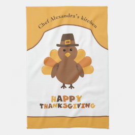 Söt Thanksgiving-kalkon Högtidsmatlagning Present Kökshandduk