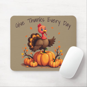 Söt Thanksgiving Kalkon Höst Pumpa Scen Musmatta
