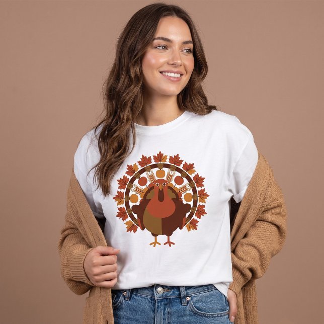 Söt Thanksgiving Kalkon Höstskörd Höst T Shirt (Skapare uppladdad)