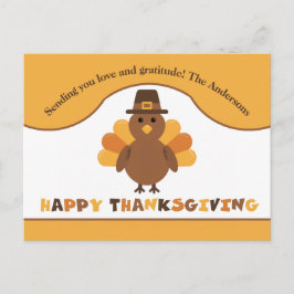 Söt Thanksgiving-kalkon Vykort