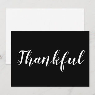 Söt thanksgiving-kort för tacksamt svart, vitt skr