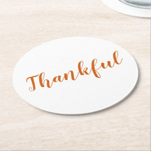 Söt thanksgiving med tjuvaktig orange underlägg papper rund